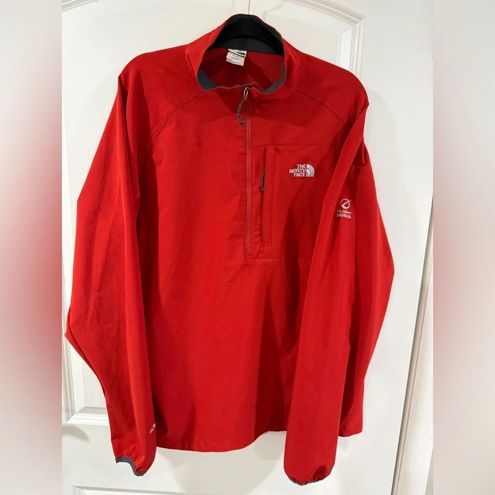 The North Face Flight Series APEX Soft Shell 1/4 Zip Pullover Red XL